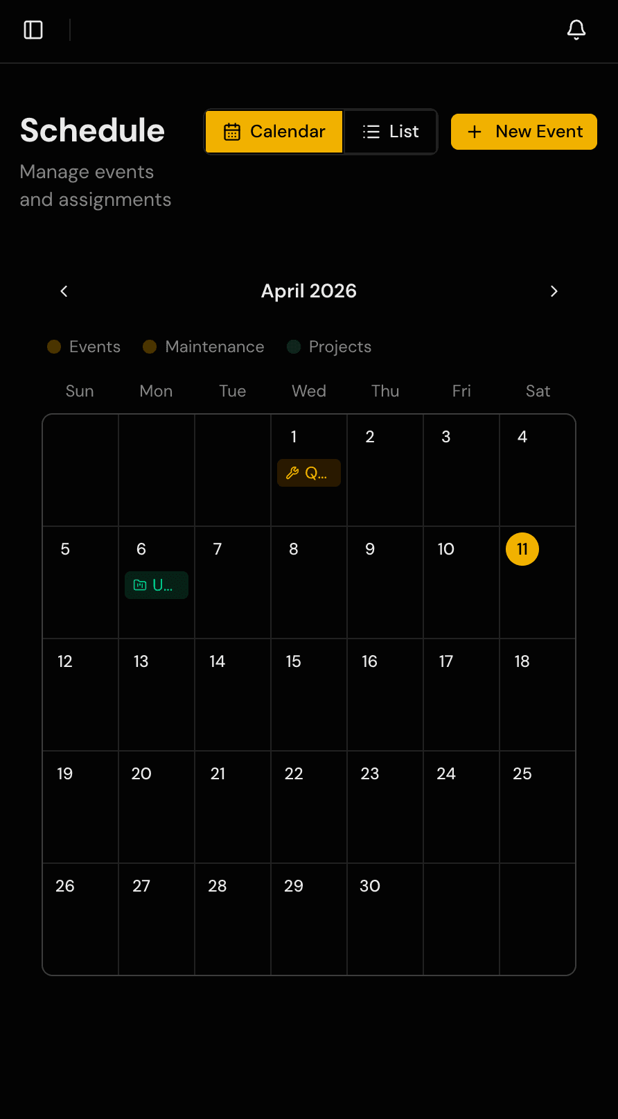 Schedule & Events