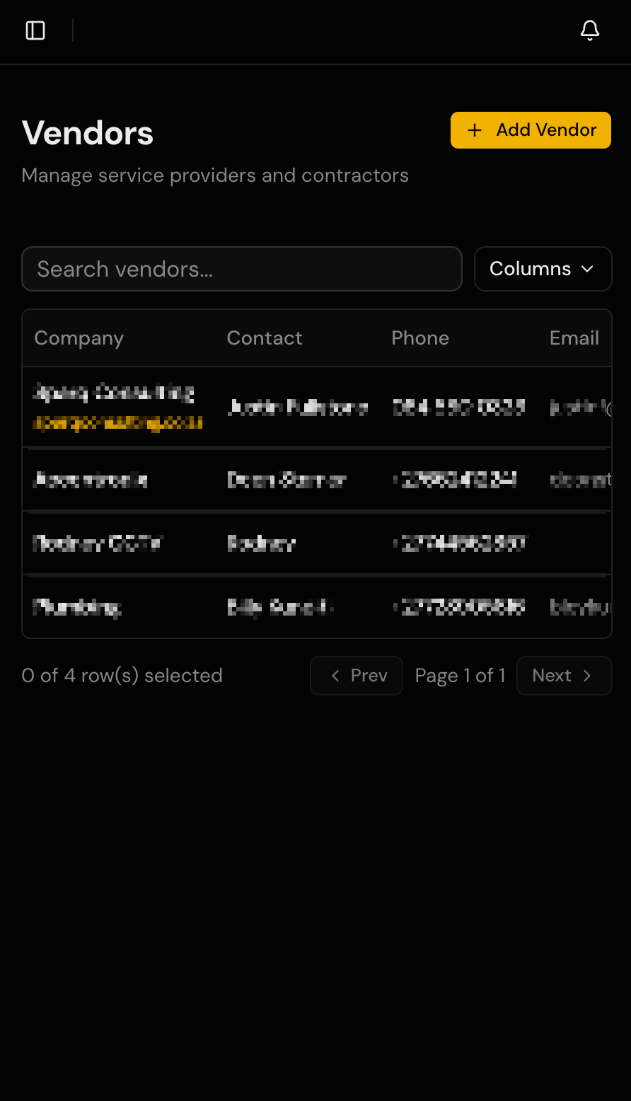 Vendor Directory