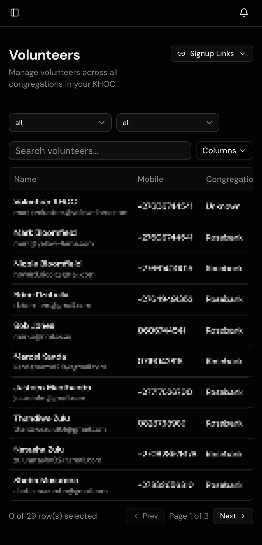 Volunteer Management